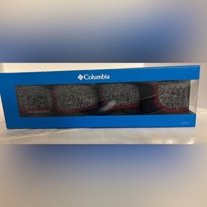 Columbia men’s 4pair gift box set socks shoe  6-12 black gray maroon color blend